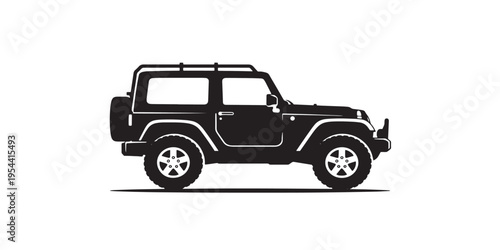 Black Jeep Wrangler Side View Profile.