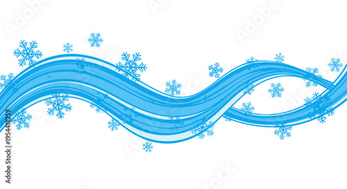 Abstract Winter Snowflakes Wave Design