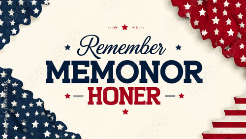 USA patriotic background with star patterns and memorial text, vector