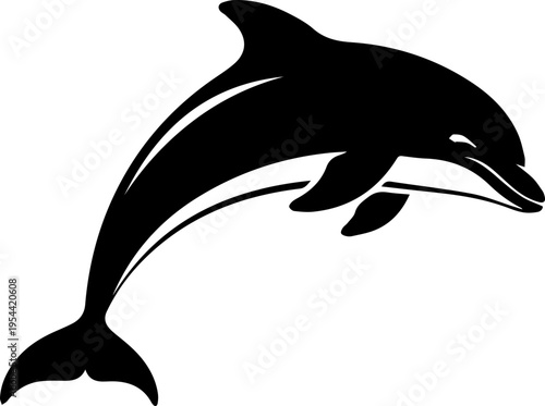 dolphin silhouette isolated on white