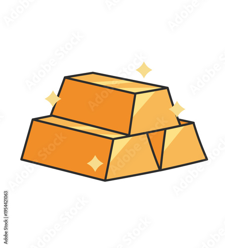 金のインゴットのイラスト
