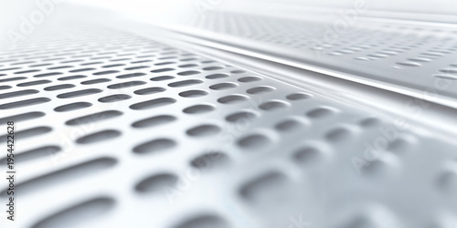 Abstract White Perforated Surface with Geometric Pattern and Depth