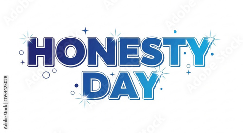 Honesty day celebration with blue text and decorative elements on white background