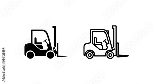 Forklift vehicle icon for industrial operations and warehouse equipment
