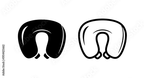 Ergonomic u-shape travel neck pillow icon for relaxing sleep