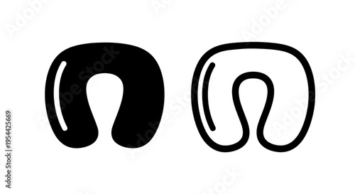U-shaped travel neck pillow icon for comfortable journey sleep rest