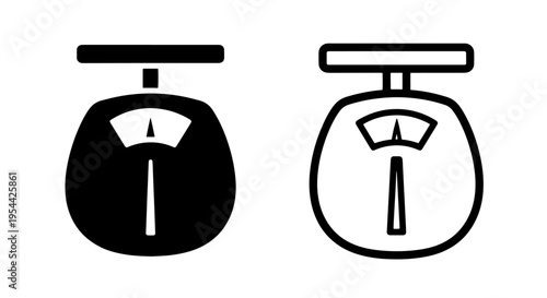 Bathroom scale icon set. body weight health symbol