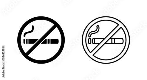 Prohibition no smoking icon symbol vector graphic design element
