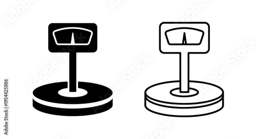 Bathroom weight scale icon graphic vector for health and fitness design