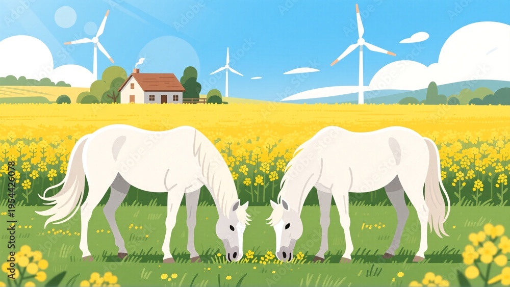 Fototapeta premium landscape with cows