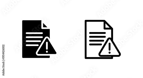 Document error alert icon with exclamation triangle warning symbol