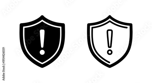 Warning shield icon. security alert symbol for protection and important notice