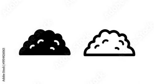 Gravel pile icon set. construction material symbol for building and landwork