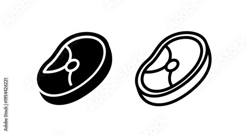 Simple meat cut icon for butcher shop, grocery, or cooking applications