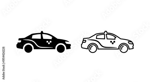 Taxi cab service icon for ride-sharing apps and urban transportation
