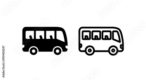 Passenger mini bus icon for public transport and group travel services