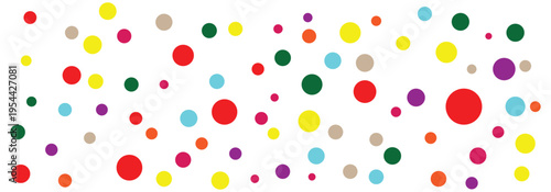 Different size polka dots seamless pattern isolated on white background.  Polka dot vector background used in branding for children items, toys, packaging, feminine dresses and textile design.