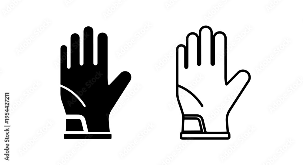 Obraz premium Industrial safety glove icon for manual labor and protective work gear