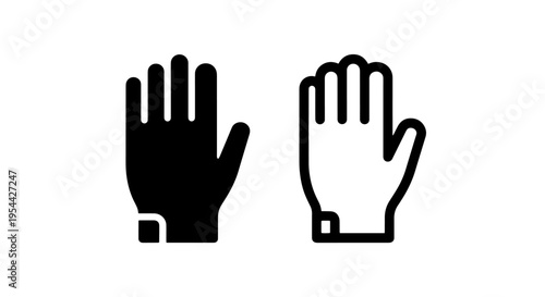 Hand protection glove icon set for workplace safety and health clothing