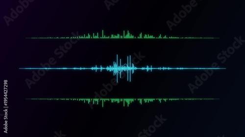 Cinematic Neon Audio Waveform Spectrum Visualizer  4K Seamless Loop