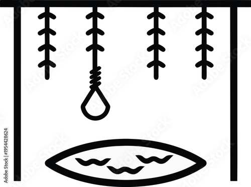 a hidden cenote in yucat n jungle vines dangling line art vector illustration on transparent background