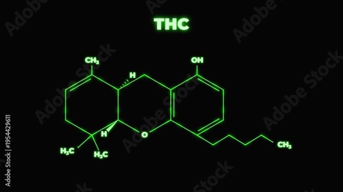 Cinematic Sequential Blueprint THC Molecule 4K Seamless Loop