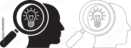 Vector illustration depicting a human mind exploring new, bright ideas