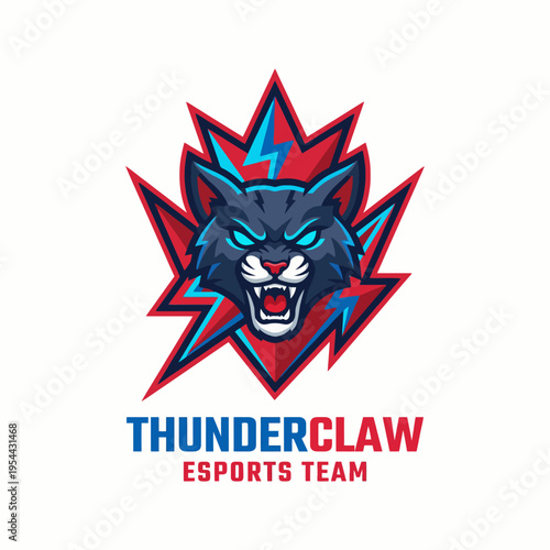 This fierce design features a striking wildcat head, imbued with energy and power, perfect for eSports teams looking to establish a strong and competitive identity in gaming.