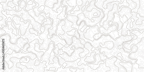 Gray topographic map lines on white background for design and texture_1