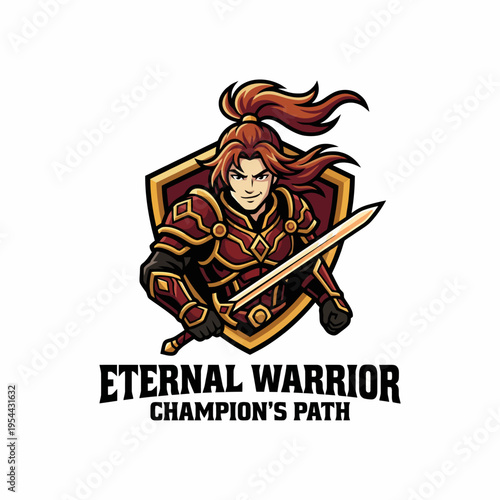 Featuring a heroic warrior with a sword and shield, this image embodies bravery and adventure, ideal for gaming, fantasy themes, or character design concepts.