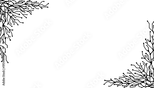A delicate floral border illustration on a white background