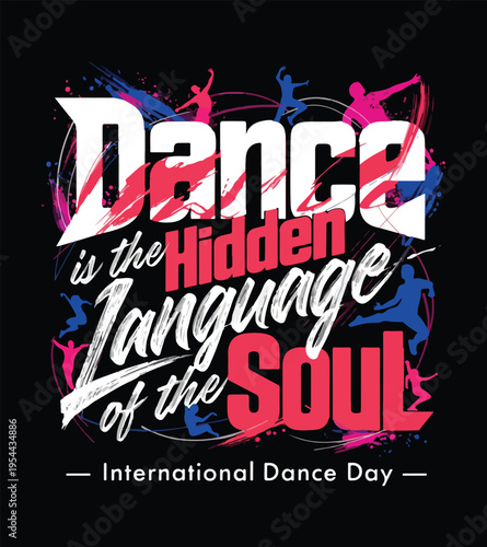 "International Dance Day Typography vector illustration