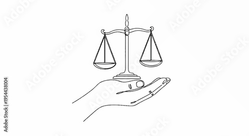 Hand holding scales of justice symbolizing balance and fairness in law and equality