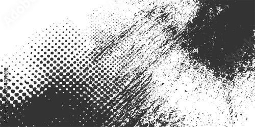 Abstract textured halftone elements compose a striking modern graphic resource, presenting a dynamic visual impact for versatile applications.