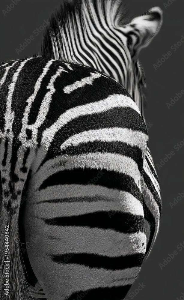 Fototapeta premium a close-up of the backside of an african zebra