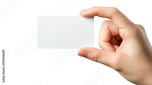 Hand Holding Blank White Business Card