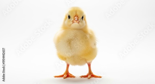 baby yellow chick isolated on white background fluffy cute newborn poultry farm animal spring studio scene