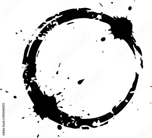 Coffee stain ring with splatters