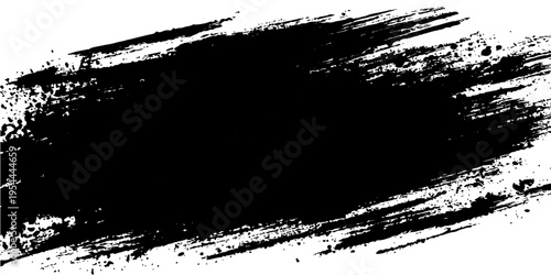 An abstract grungy ink blot background, providing a raw and artistic element. 