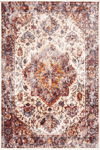 Folk style traditional printed Carpet with trending colors and texture in high resolution
