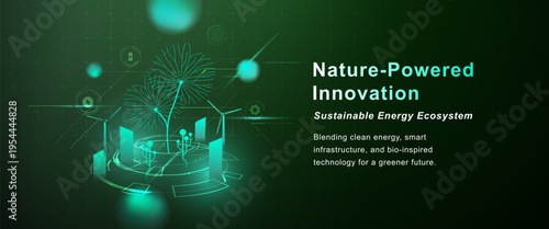 Sustainable Energy Ecosystem Green Technology Renewable Power Background