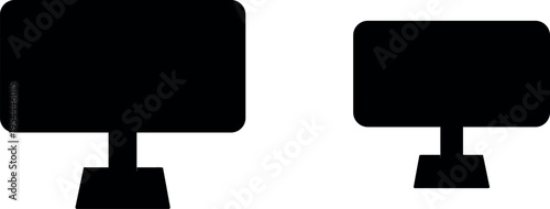 Two different styles of Modern computer monitors on white background. 