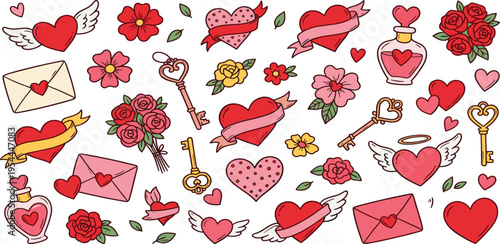 Elegant Red Ribbon Bows on White Background Perfect for Gifts and Decorations