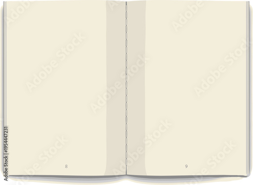 An open blank book with empty pages, ready for writing or drawing, symbolizing potential and creativity