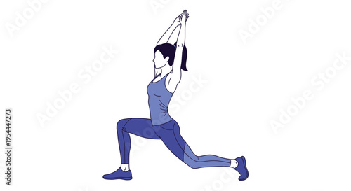 Woman performing a low lunge yoga pose in athletic wear
