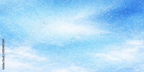 Abstract captures an ethereal atmospheric view, with an expanse of gentle blue, adorned by wisps of fluffy clouds. The serene simplicity evokes a feeling of peace and freedom.