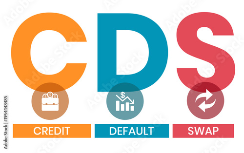CDS - Credit Default Swap acronym. business concept background. vector illustration concept with keywords and icons. lettering illustration with icons for web banner, flyer