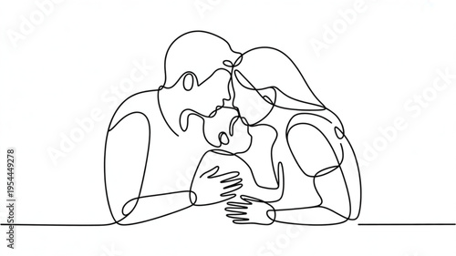 Tender moment of a loving family sharing a kiss and affection