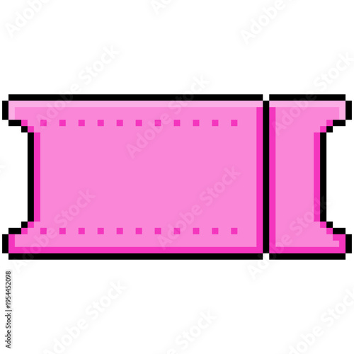 Vector illustration of coupons and tickets with pixel art design, 80s, 90s old arcade game style, tickets for cinema, theater, circus, film, festival, music, entry pass, admit one, template design