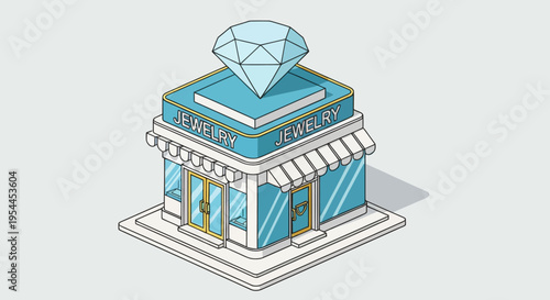 Isometric Jewelry Store Building